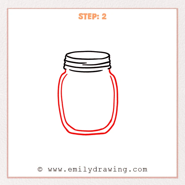 how to draw a mason jar - Step 2